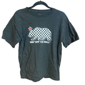 Van’s California Native Bear Off The Wall Skateboard Black T Shirt Size Youth XL